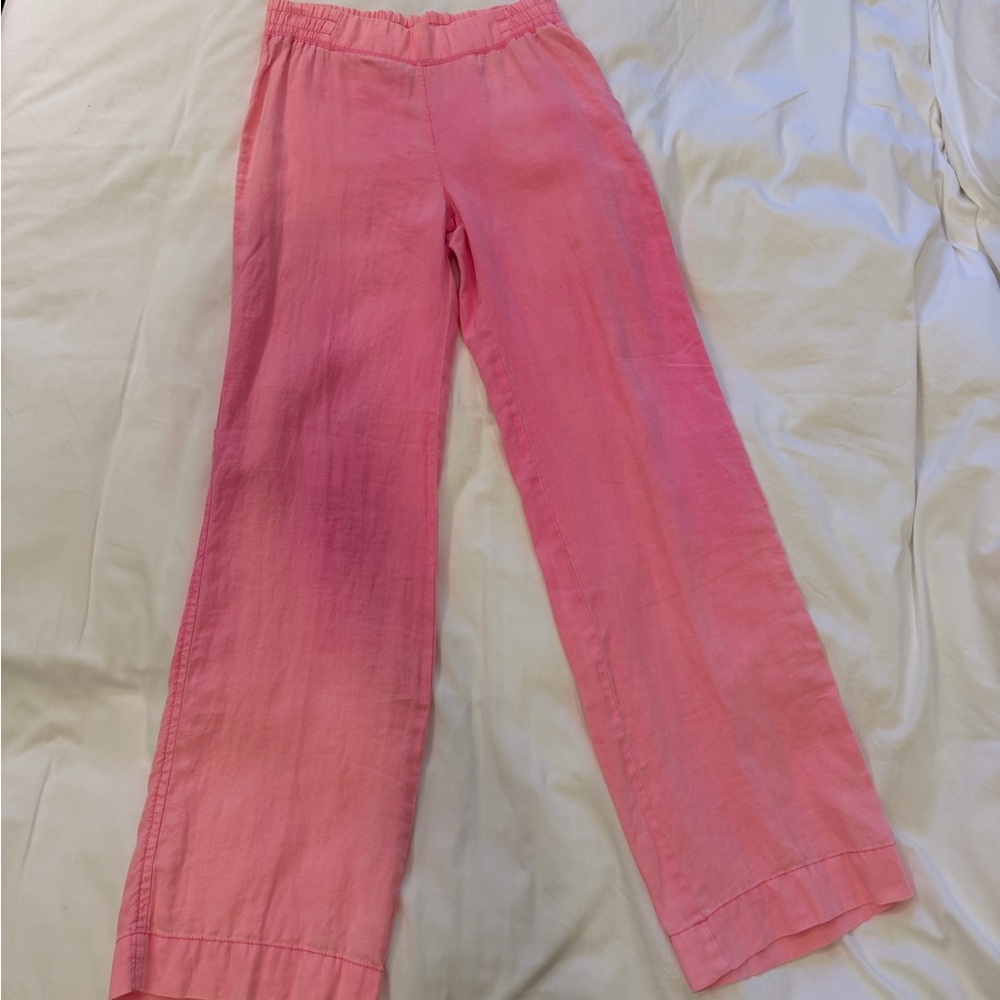 Lilly Pulitzer Pink Wide-Leg Linen Blend Pants XS
